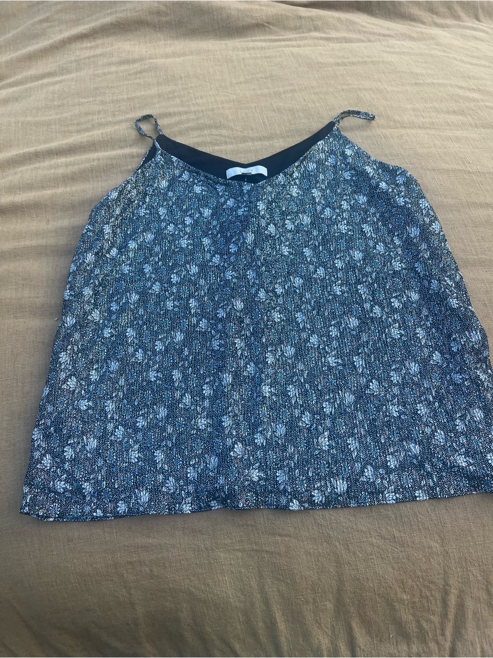 NWT Black Floral Cami with Silver Metallic Details Party Top Elevated Size XL